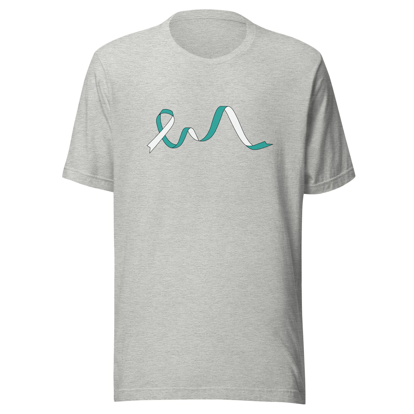 Teal and White Flowing Ribbon