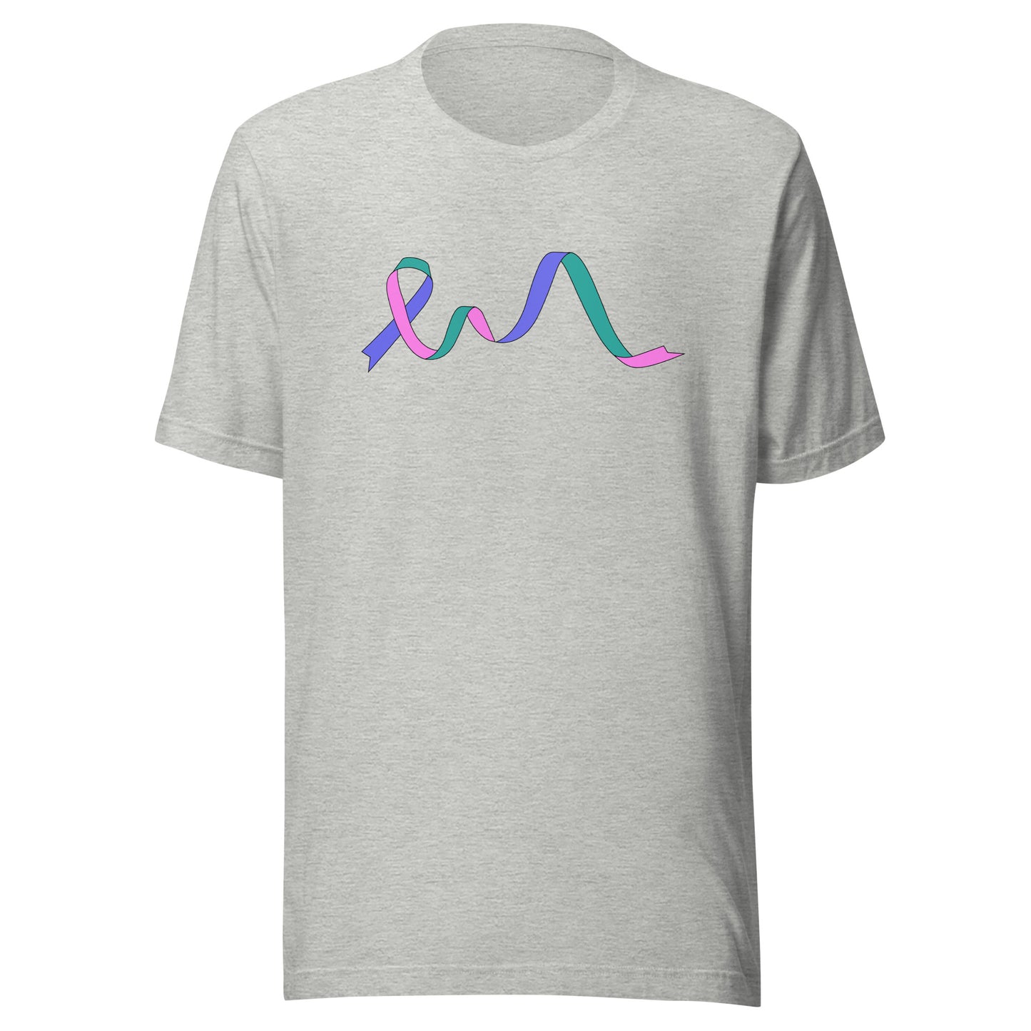 Blue Pink and Teal Flowing Ribbon
