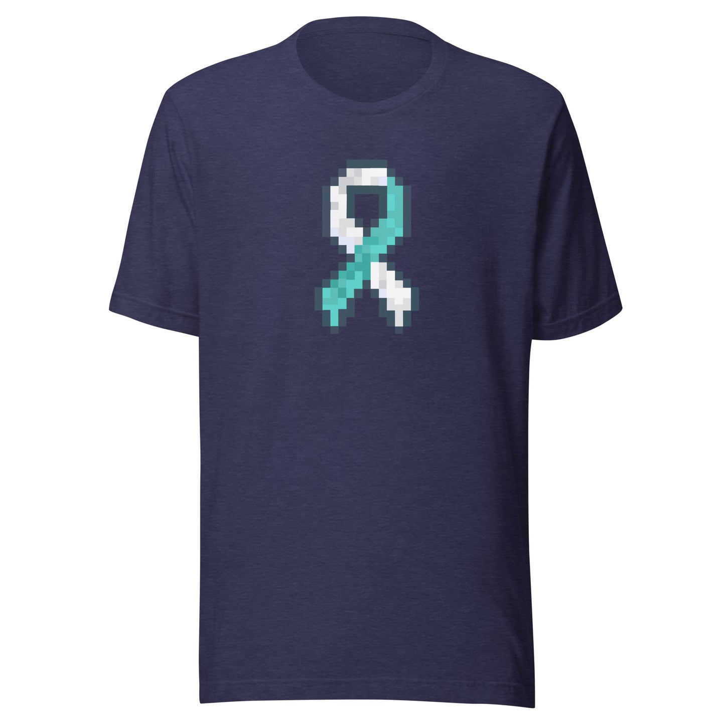 Teal and White Pixel Ribbon