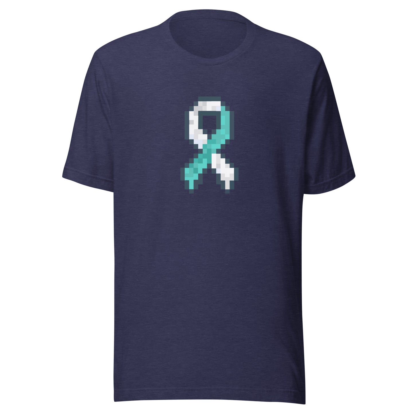Teal and White Pixel Ribbon