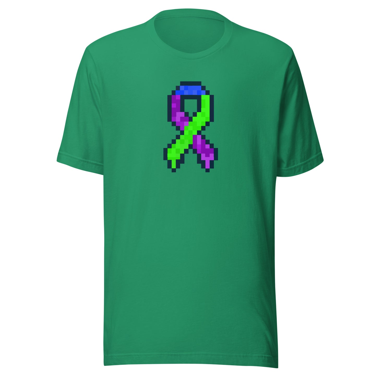Blue Green and Purple Pixel Ribbon