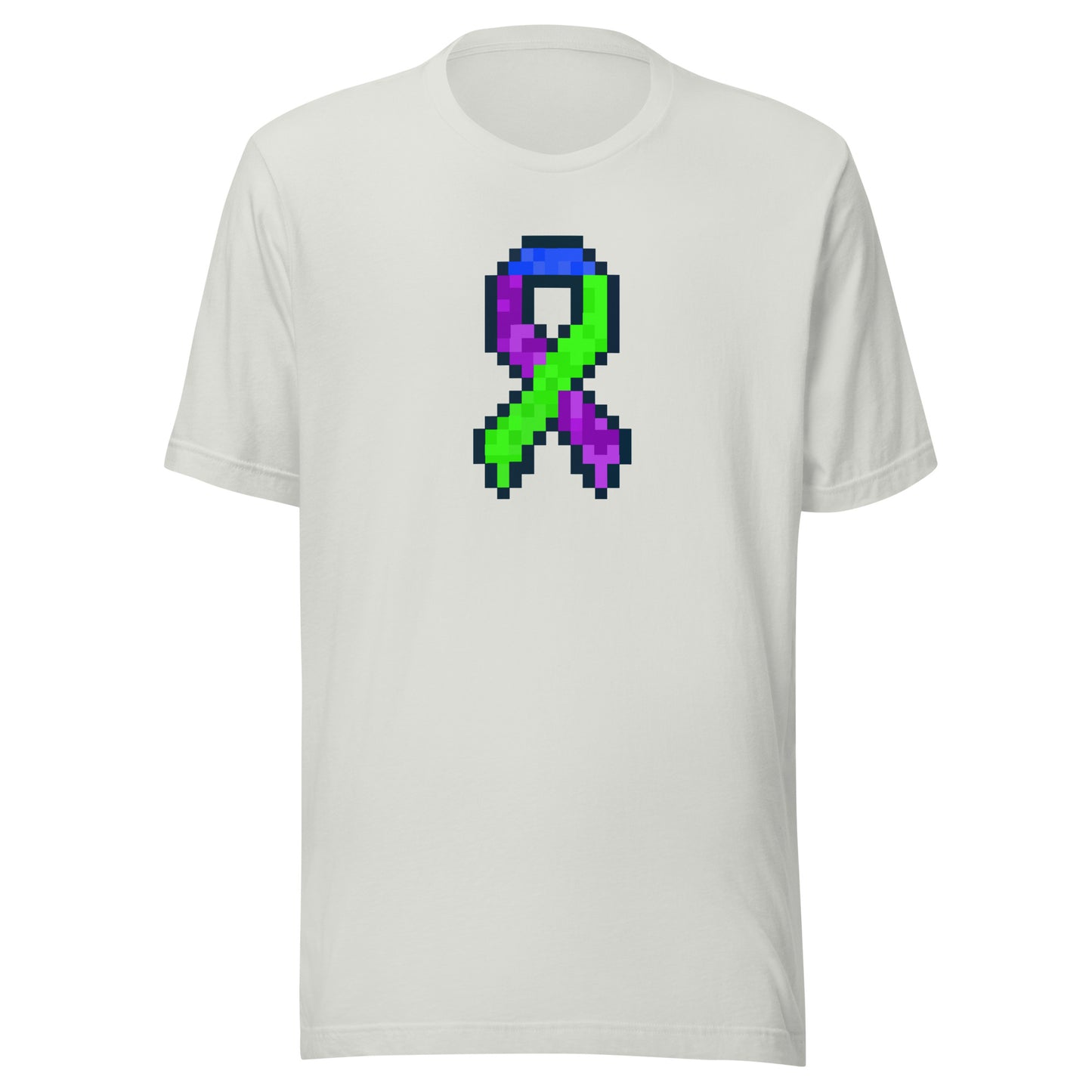 Blue Green and Purple Pixel Ribbon