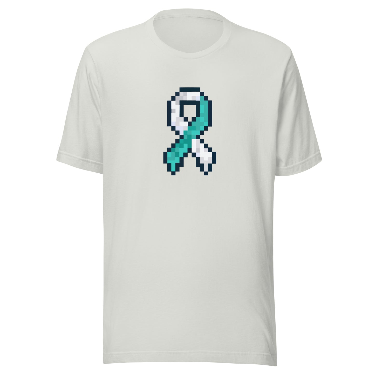 Teal and White Pixel Ribbon