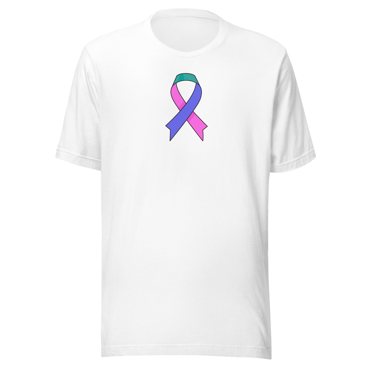 Blue Pink and Teal Ribbon