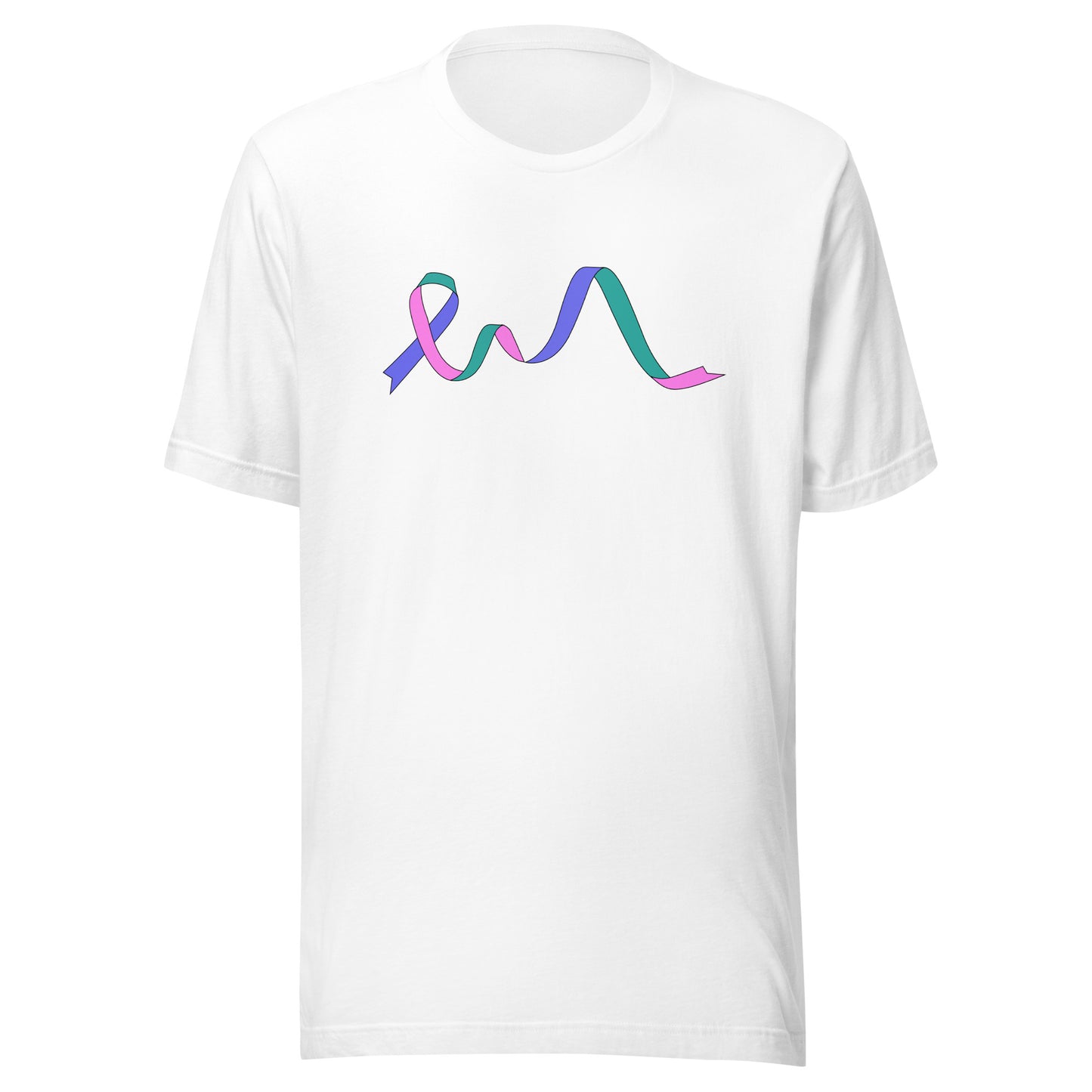 Blue Pink and Teal Flowing Ribbon