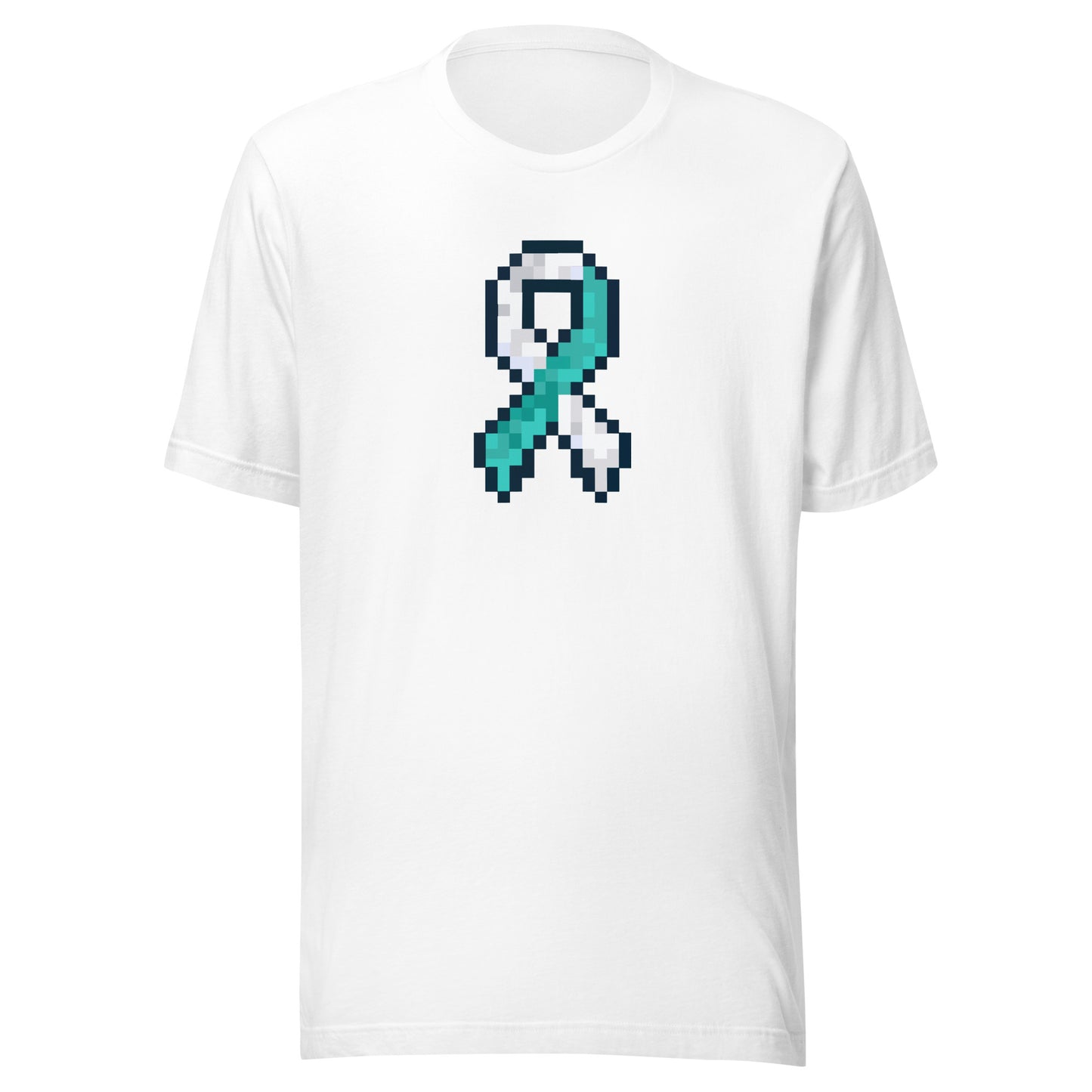 Teal and White Pixel Ribbon
