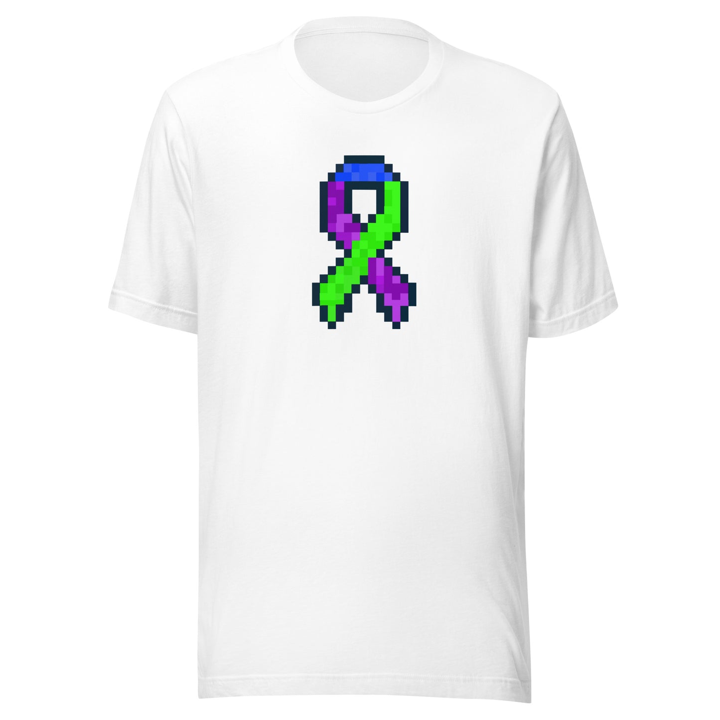 Blue Green and Purple Pixel Ribbon