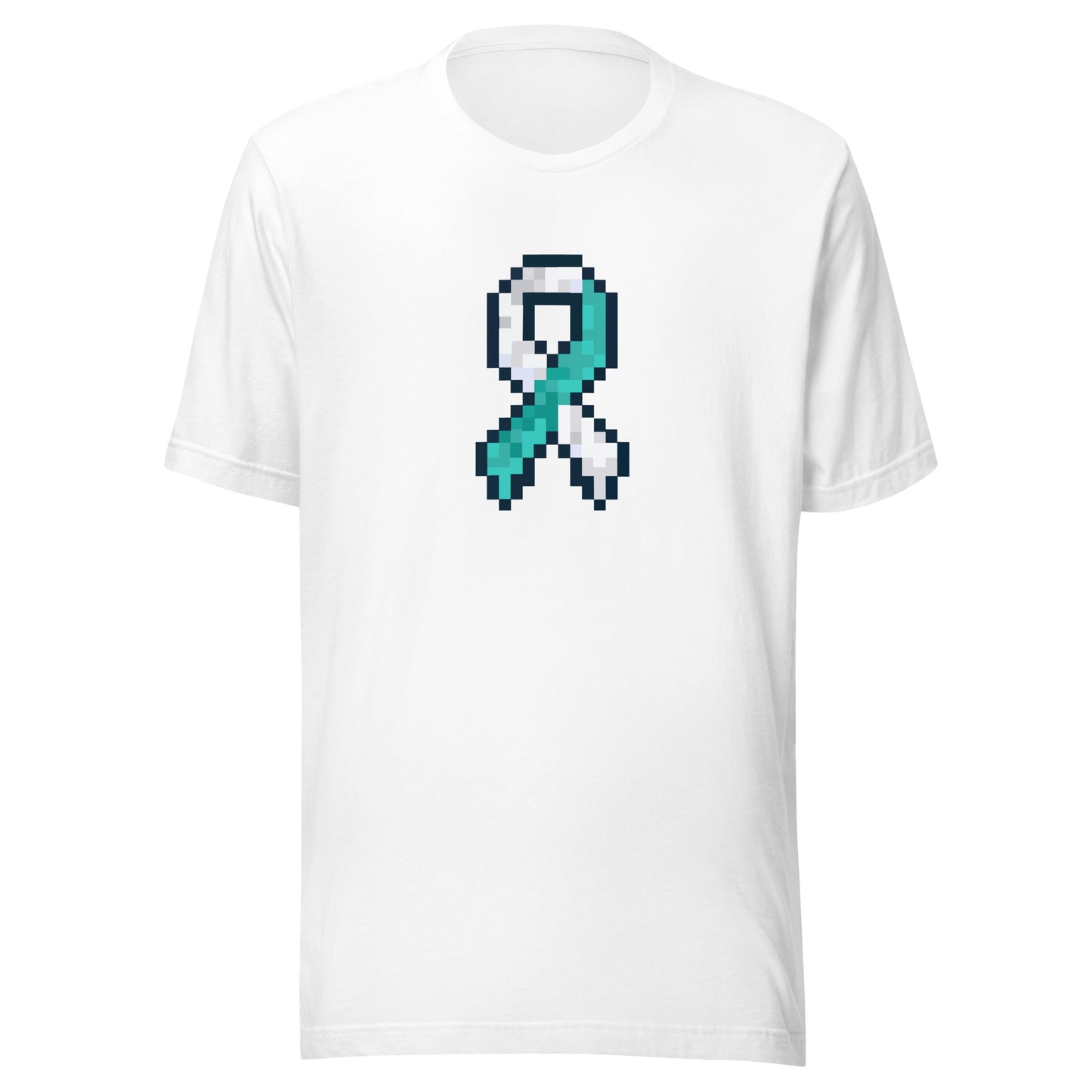 Teal and White Pixel Ribbon