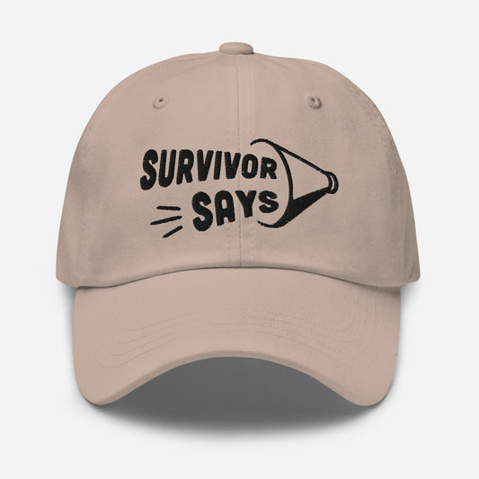 Survivor Says Black Logo