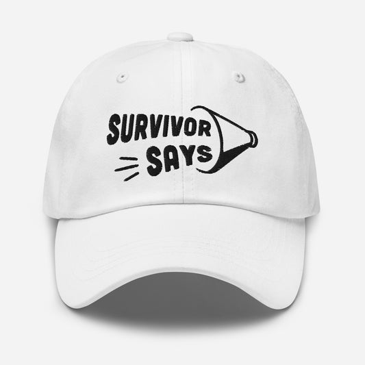 Survivor Says Black Logo