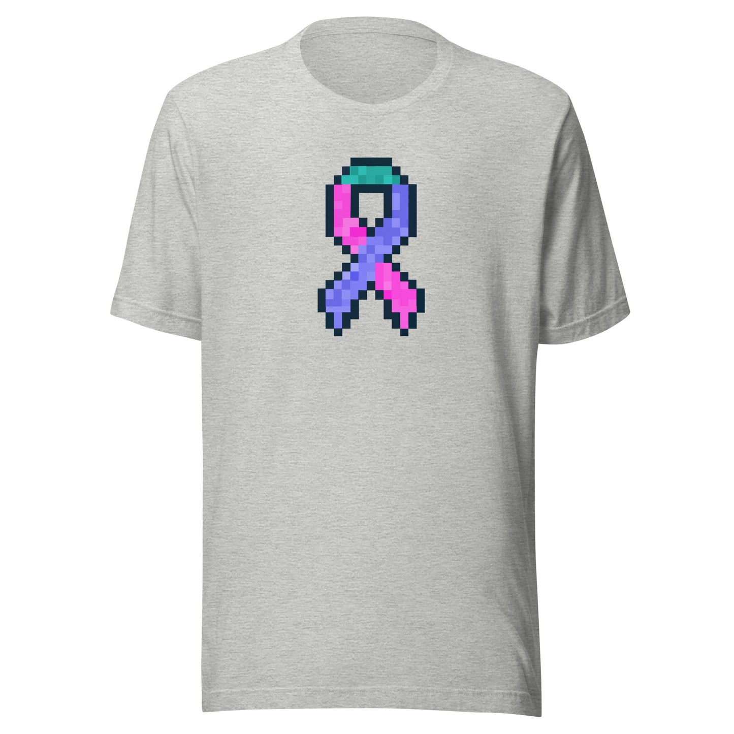 Blue Pink and Teal Pixel Ribbon