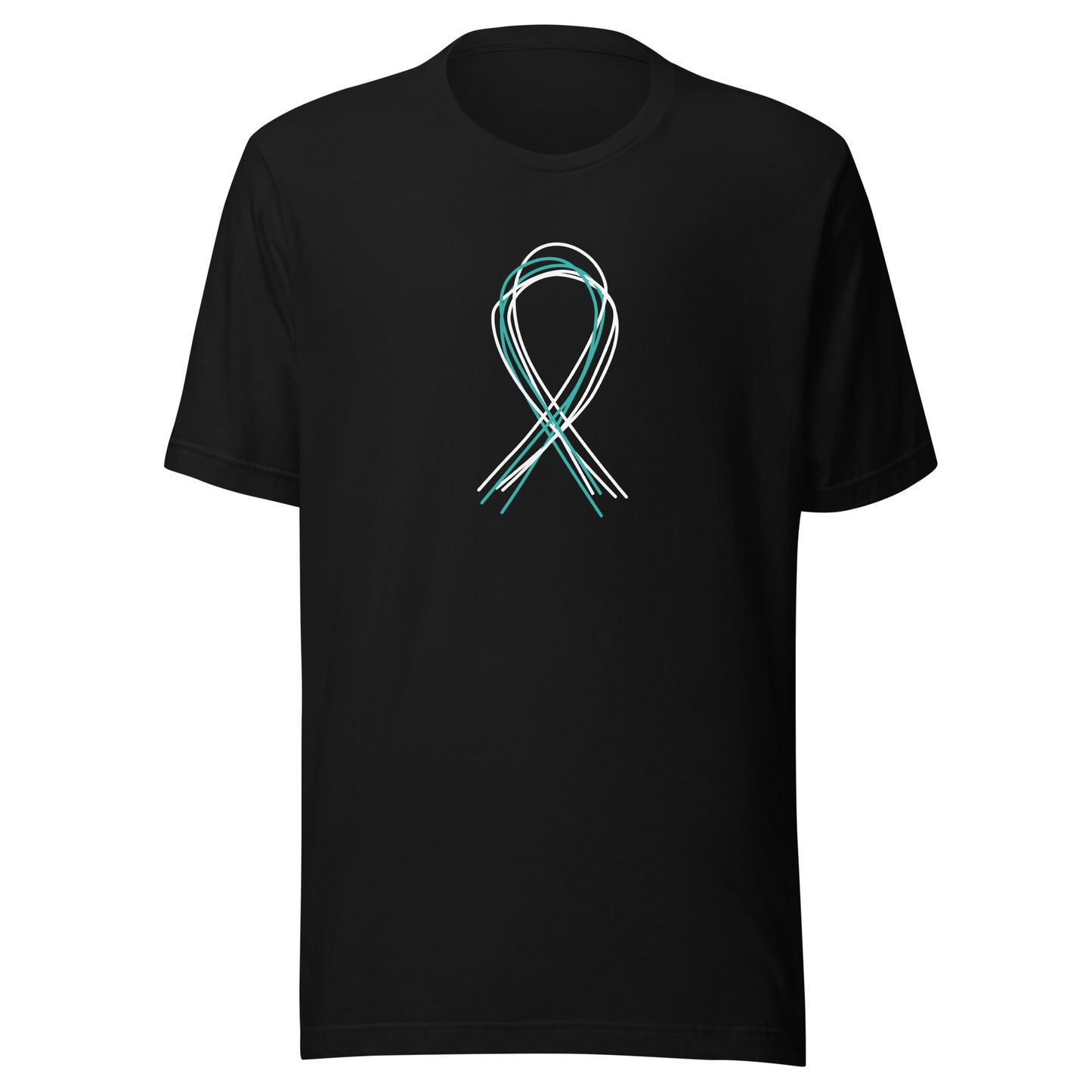 Teal and White 5 Lines Ribbon