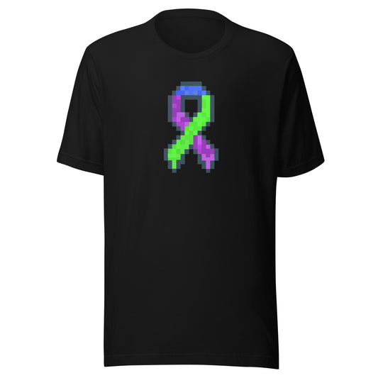 Blue Green and Purple Pixel Ribbon