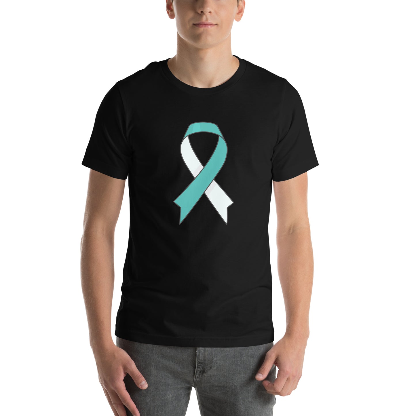 Big Teal and White RIbbon