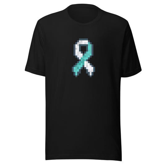 Teal and White Pixel Ribbon