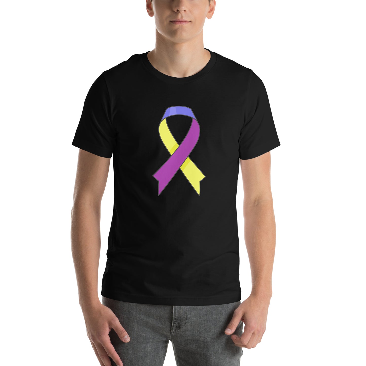 Big Blue Purple and Yellow Ribbon