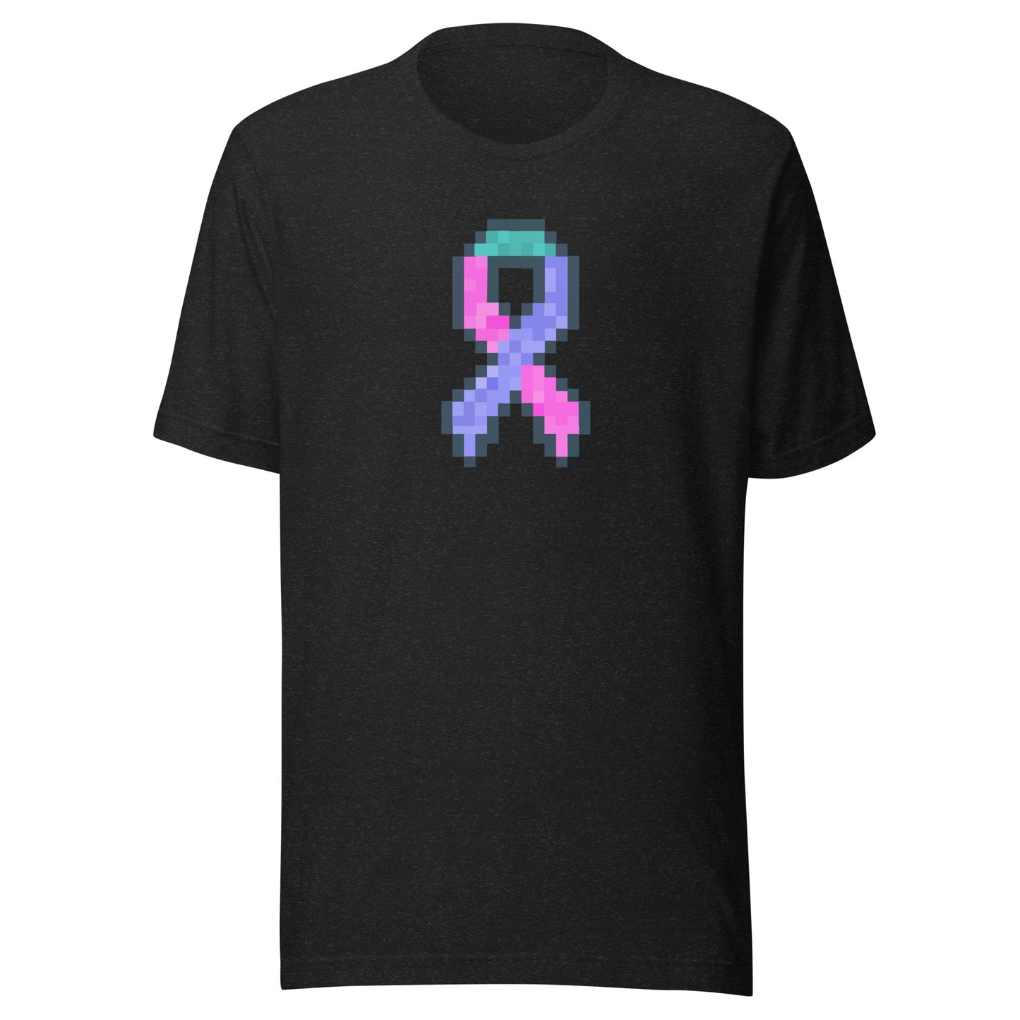 Blue Pink and Teal Pixel Ribbon