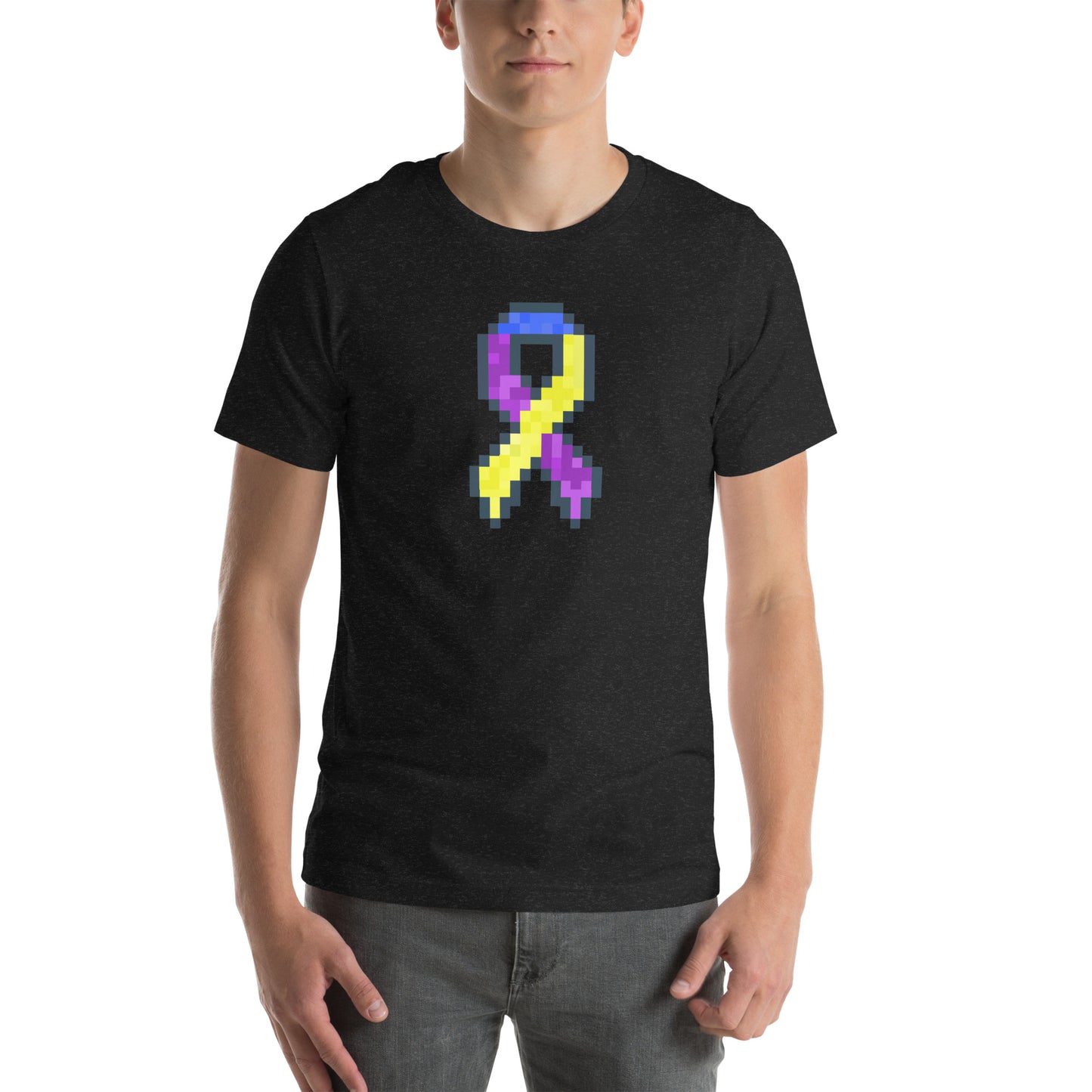 Blue Purple and Yellow Pixel Ribbon