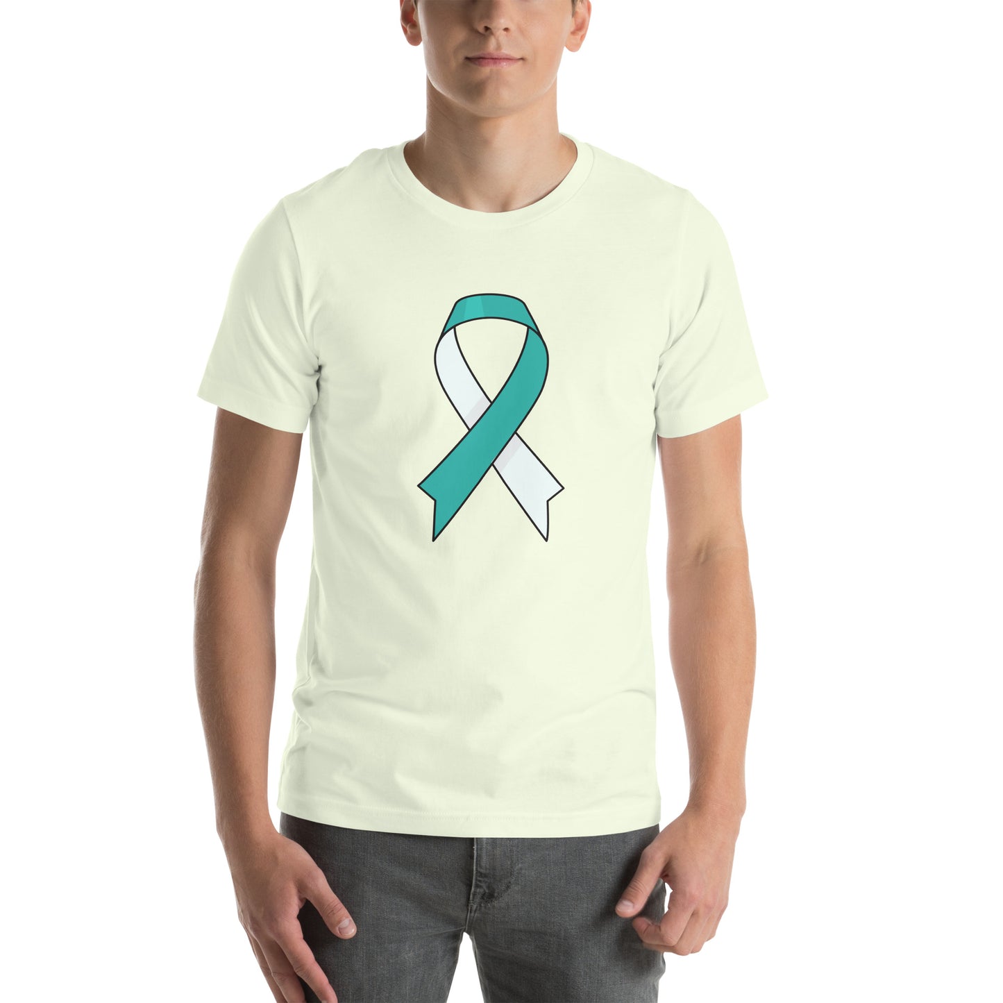 Big Teal and White RIbbon