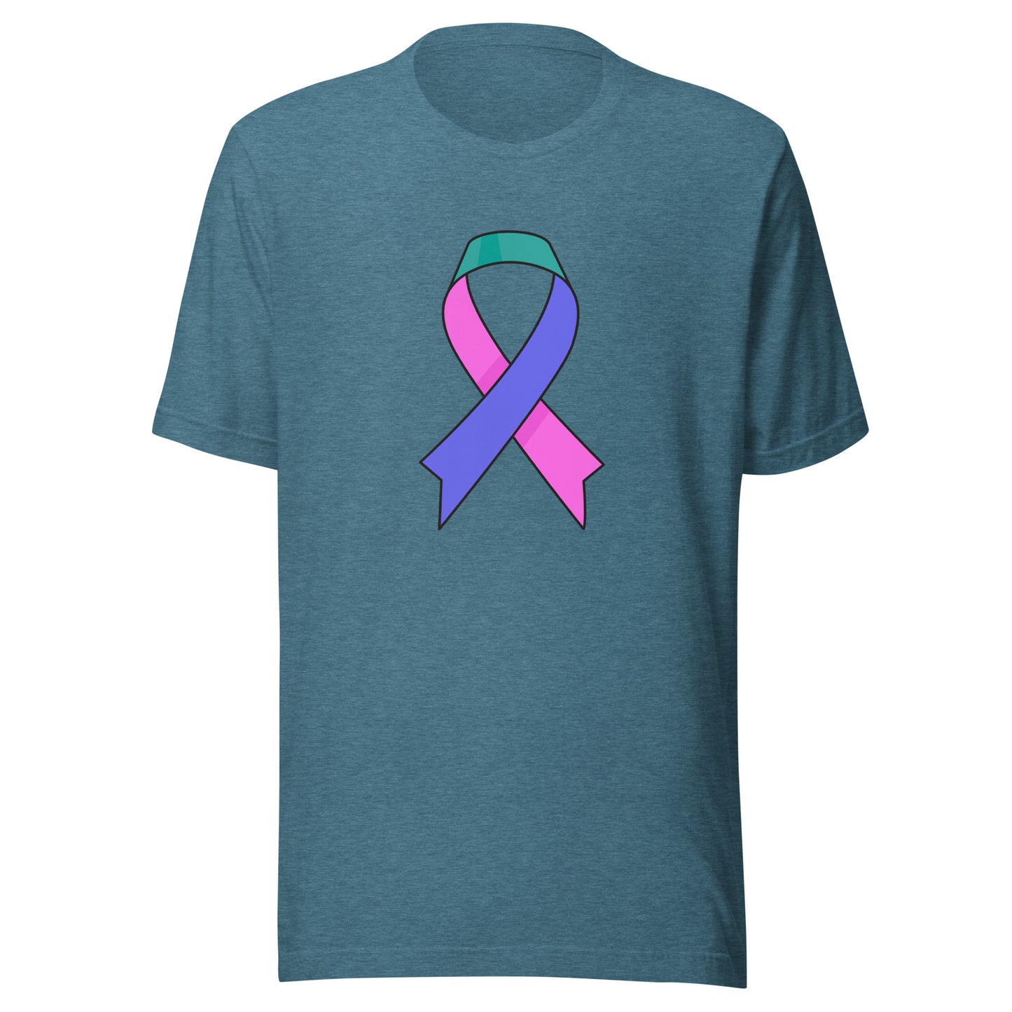 Big Blue Pink and Teal Ribbon