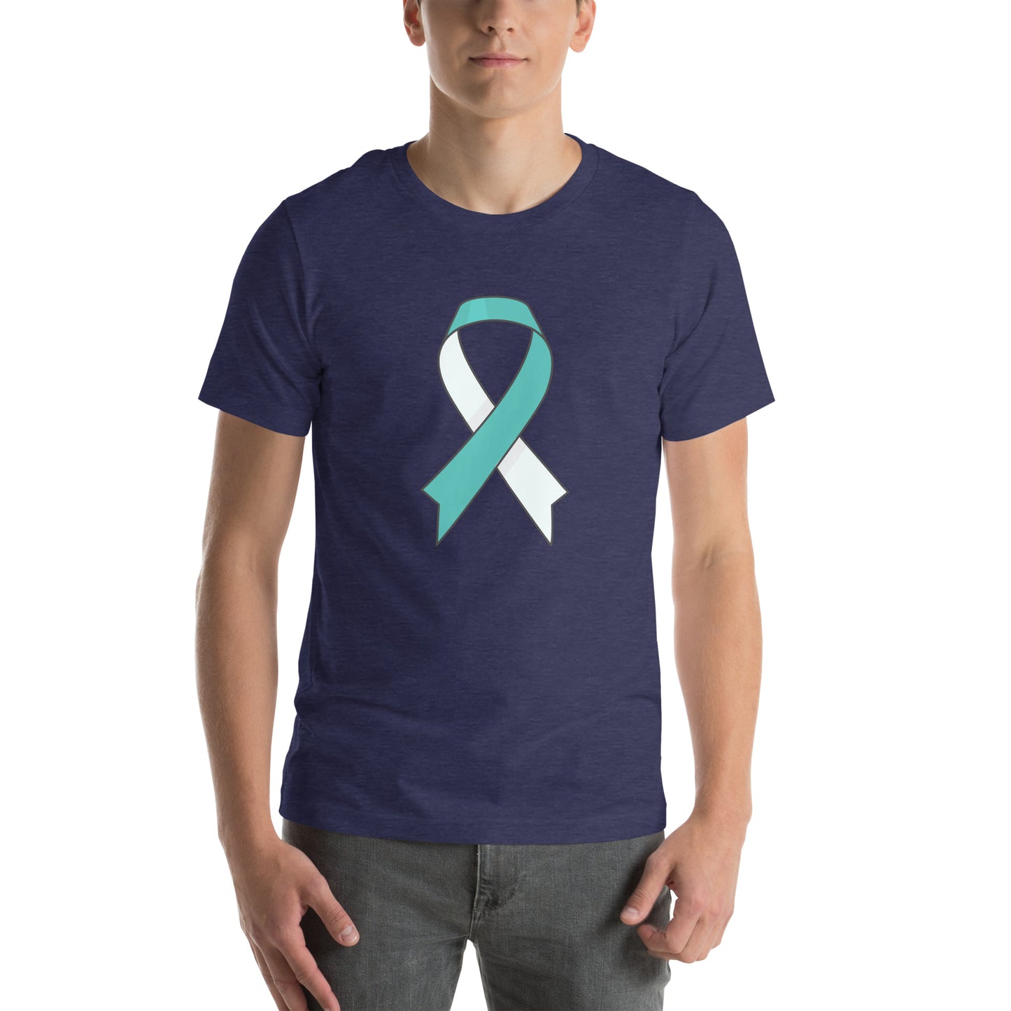 Big Teal and White RIbbon