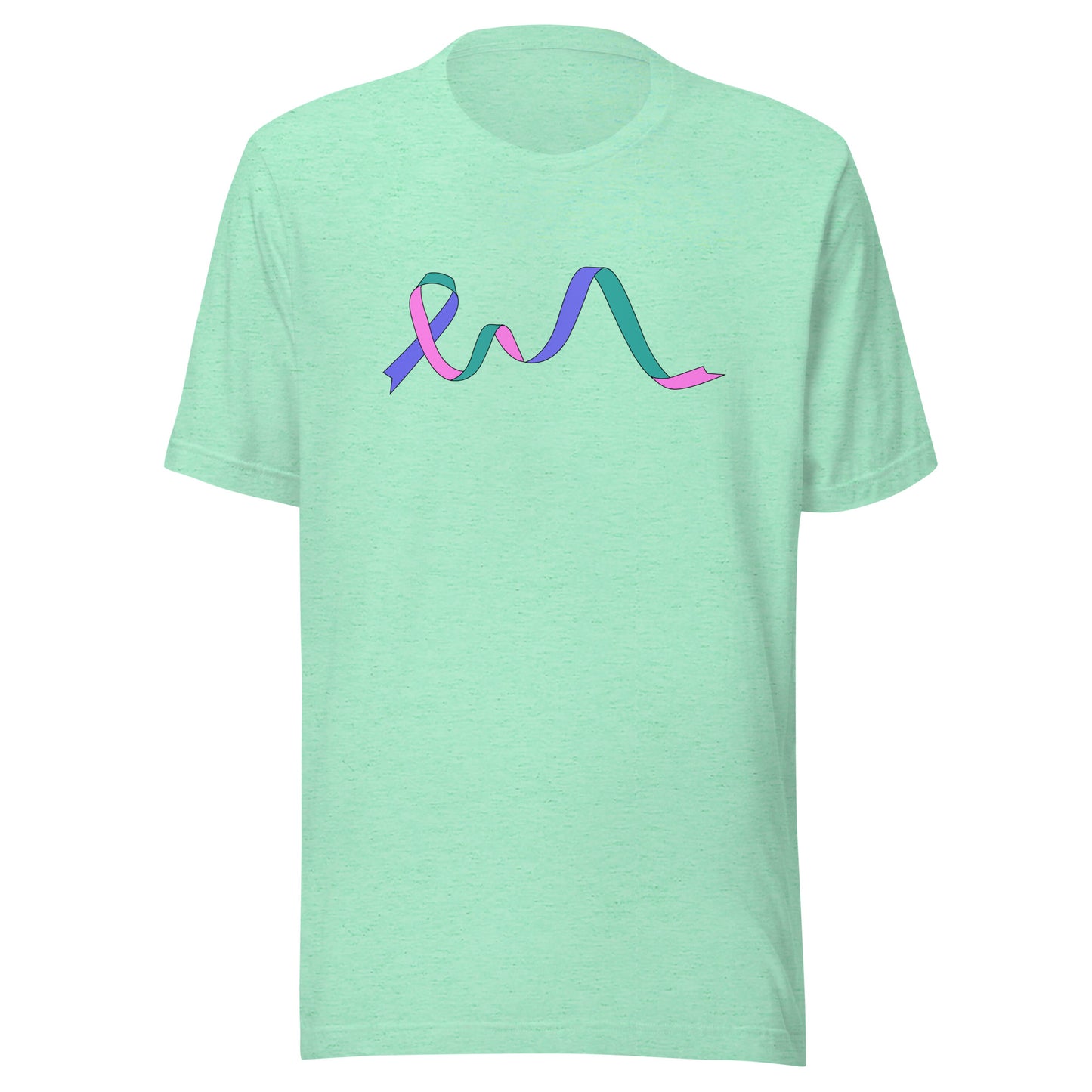 Blue Pink and Teal Flowing Ribbon