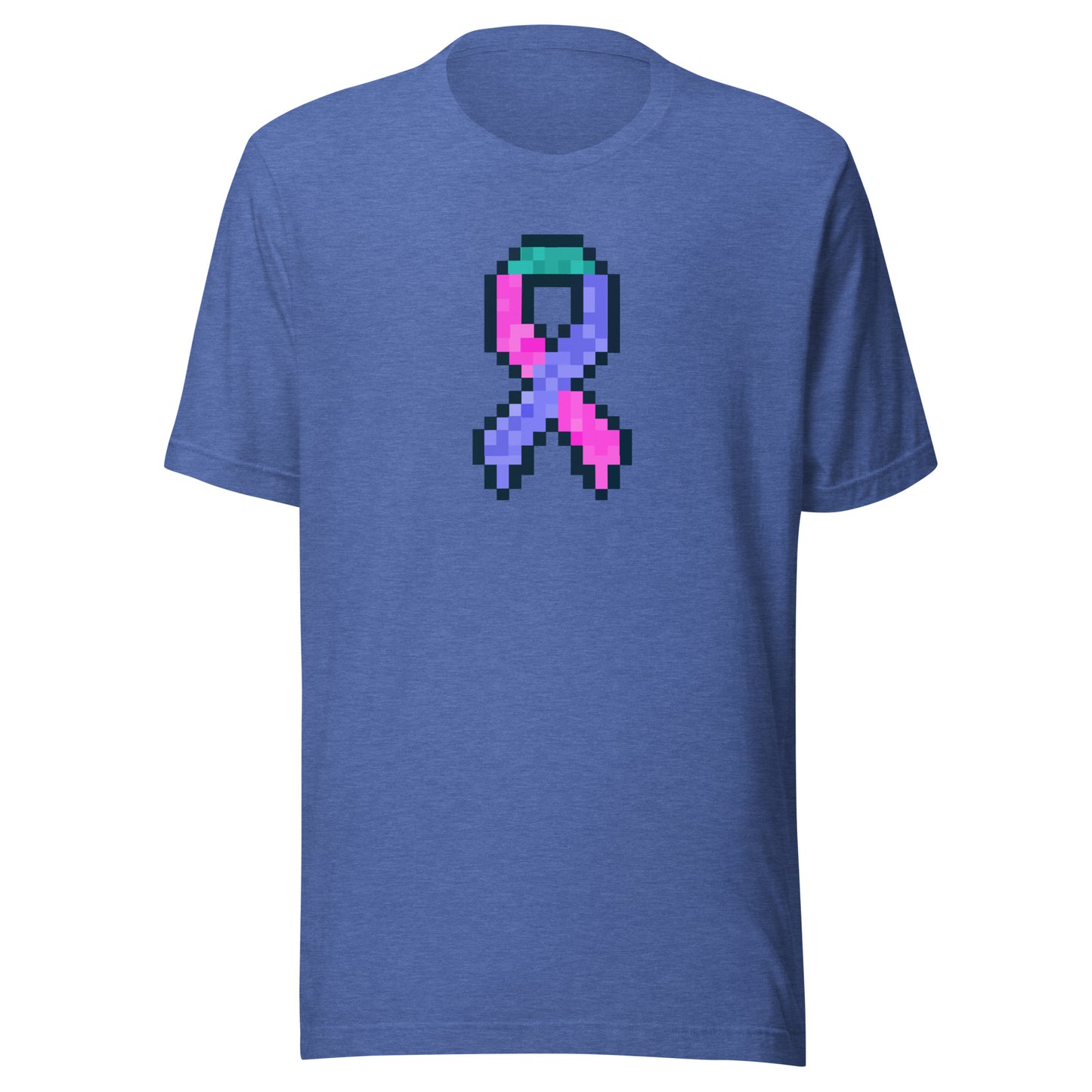 Blue Pink and Teal Pixel Ribbon