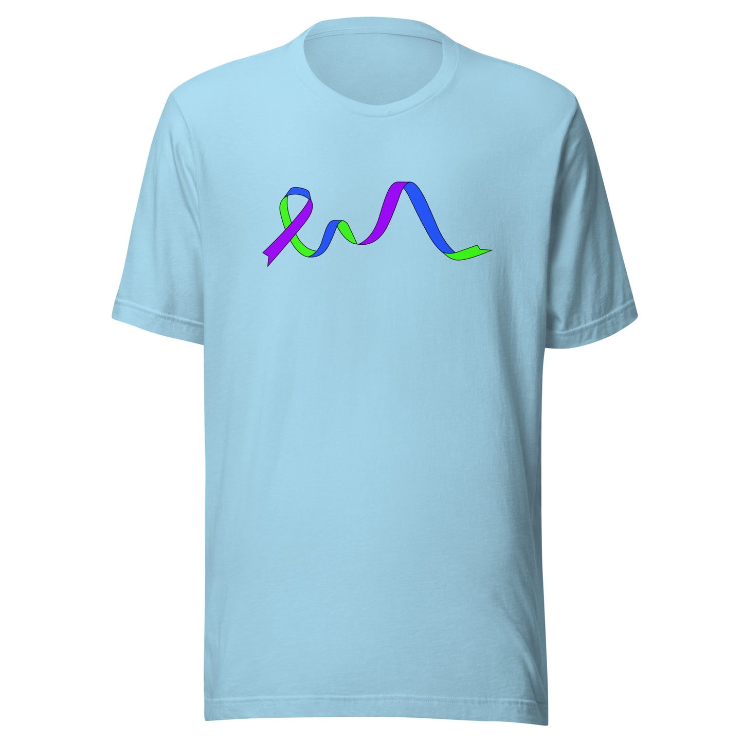 Blue Green and Purple Flowing Ribbon