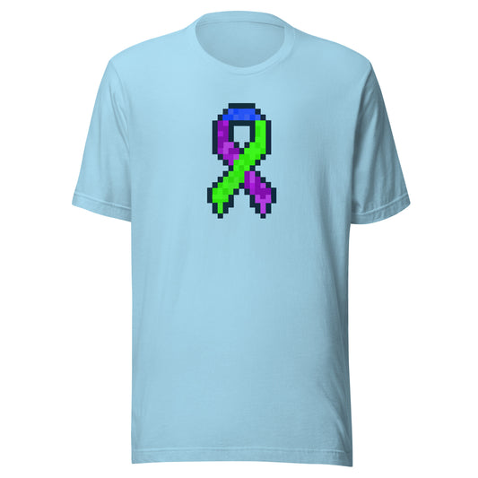 Blue Green and Purple Pixel Ribbon