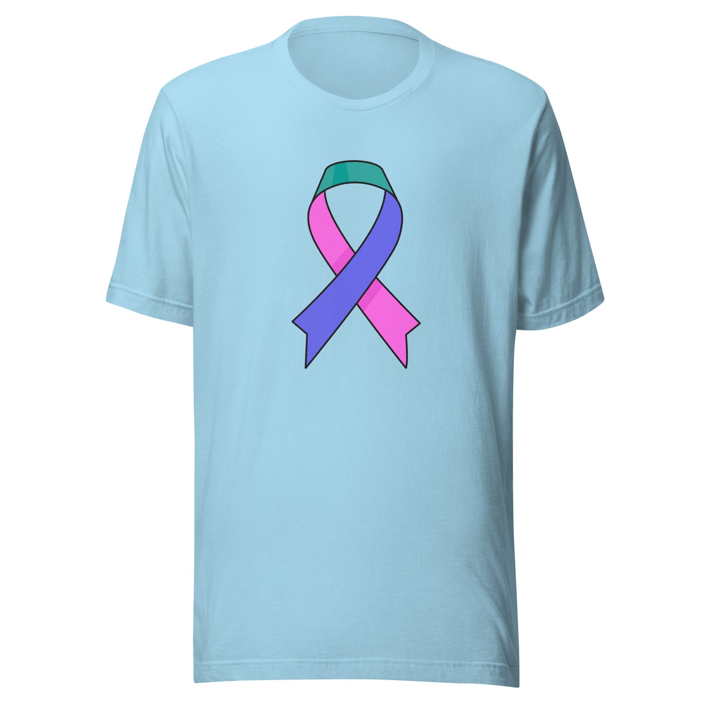 Big Blue Pink and Teal Ribbon