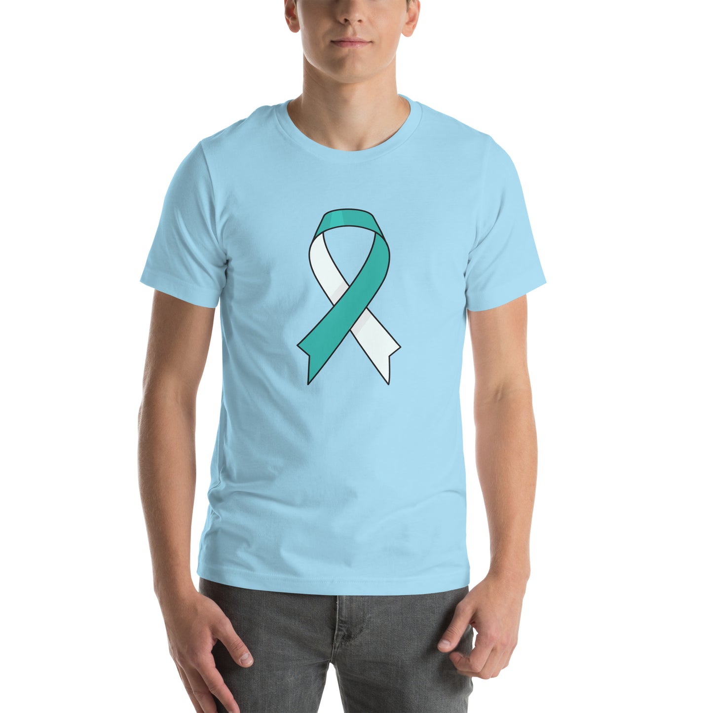 Big Teal and White RIbbon