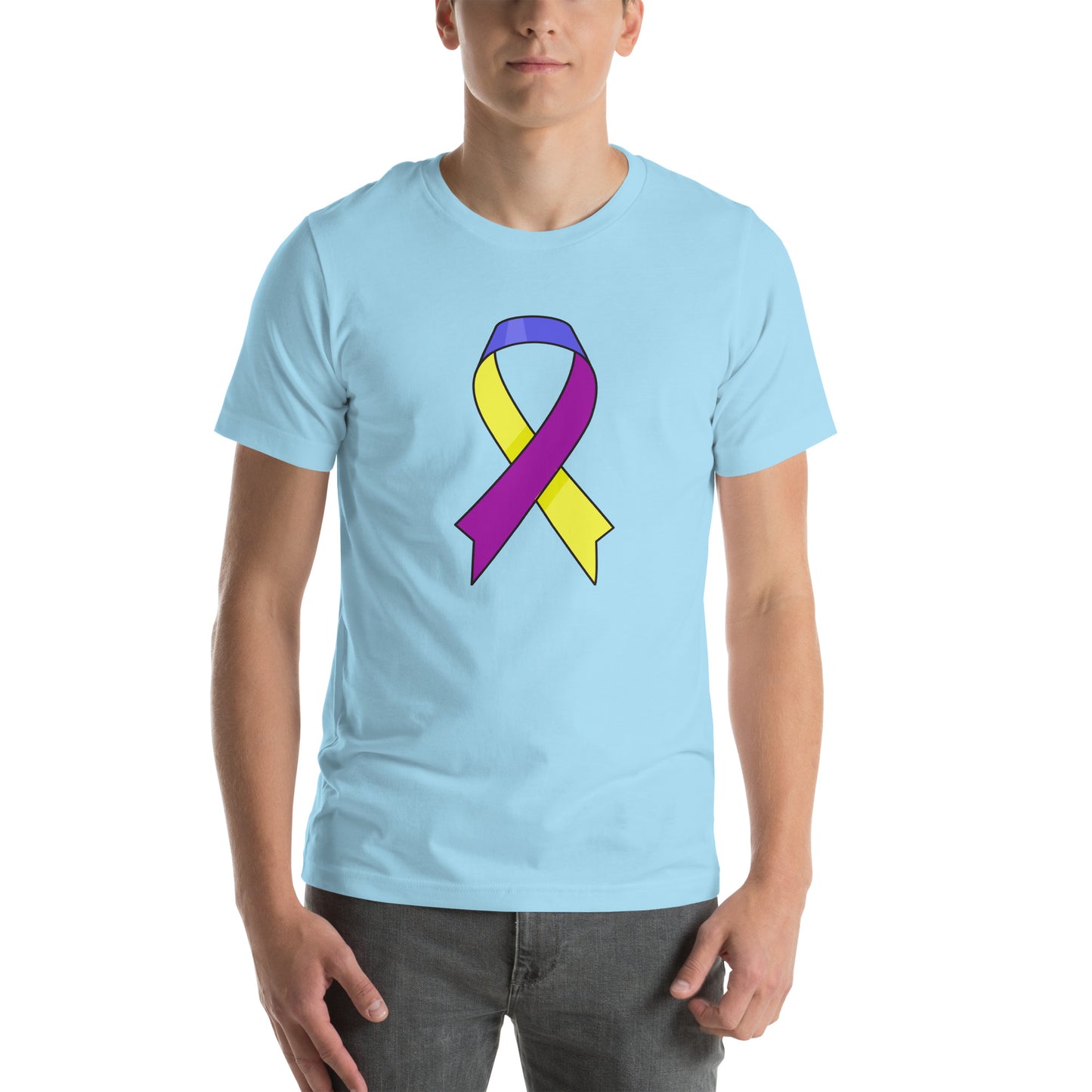 Big Blue Purple and Yellow Ribbon