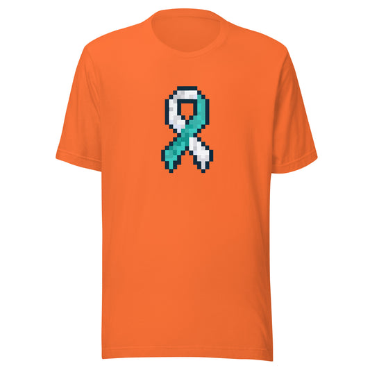 Teal and White Pixel Ribbon