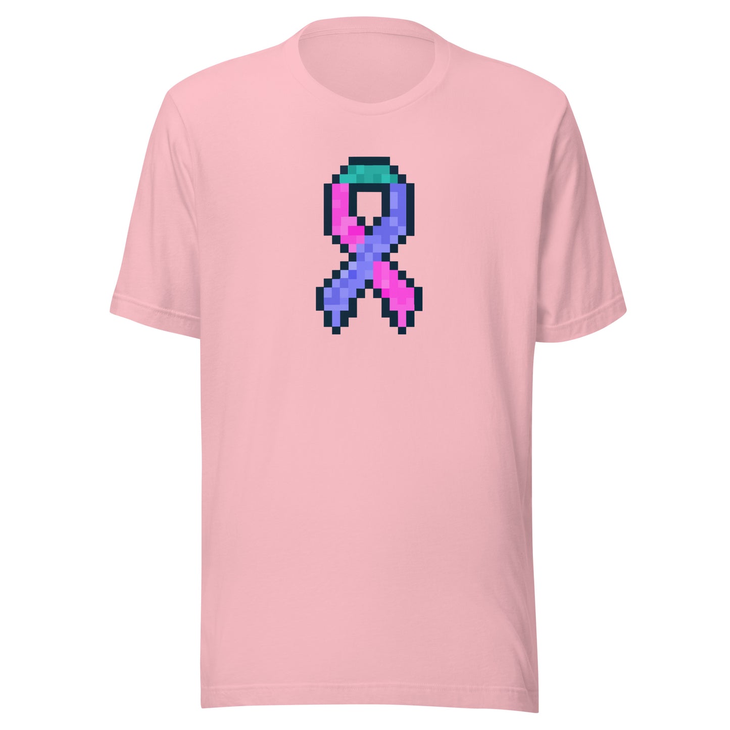 Blue Pink and Teal Pixel Ribbon