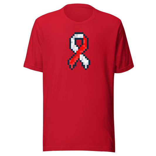 Red and White Pixel Ribbon