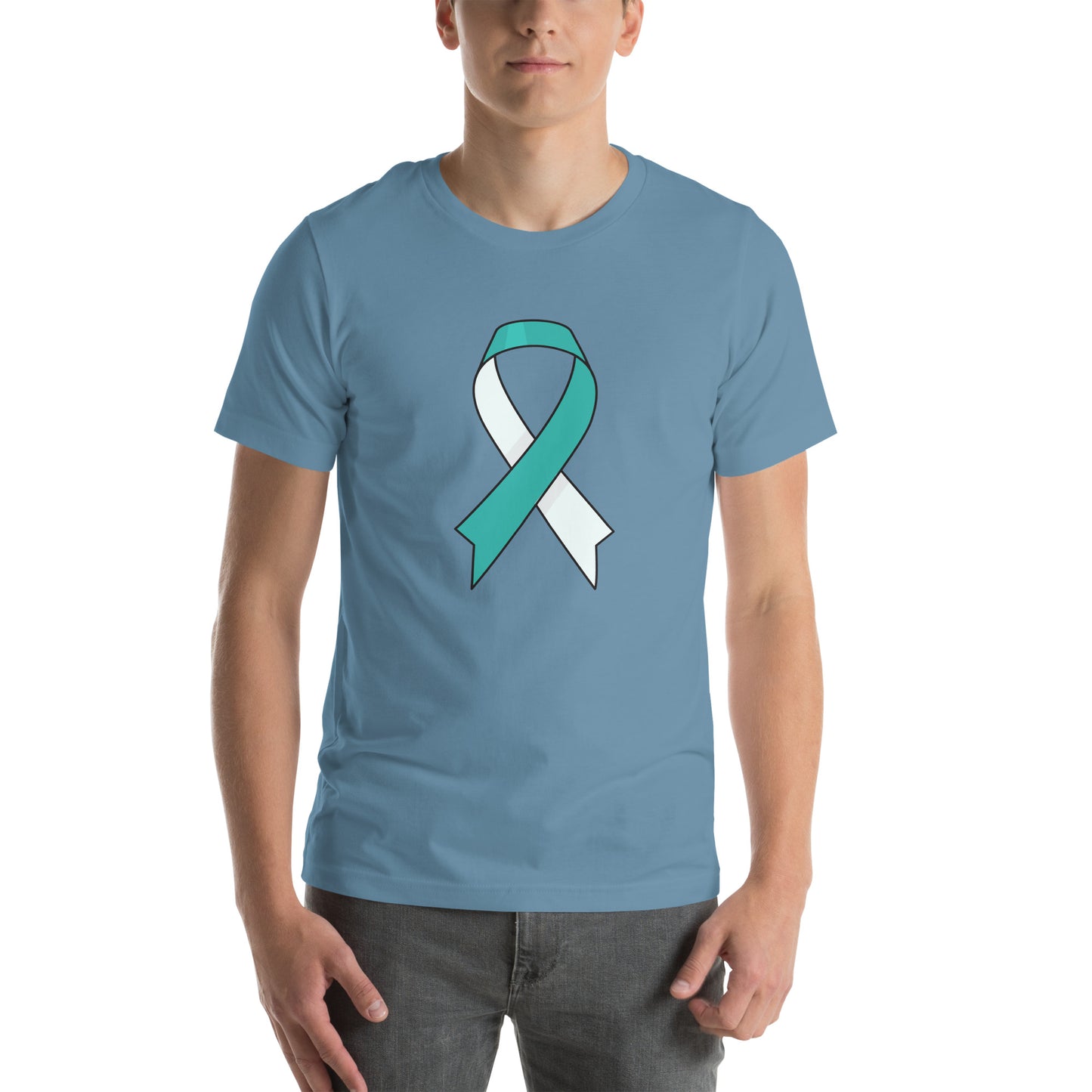 Big Teal and White RIbbon