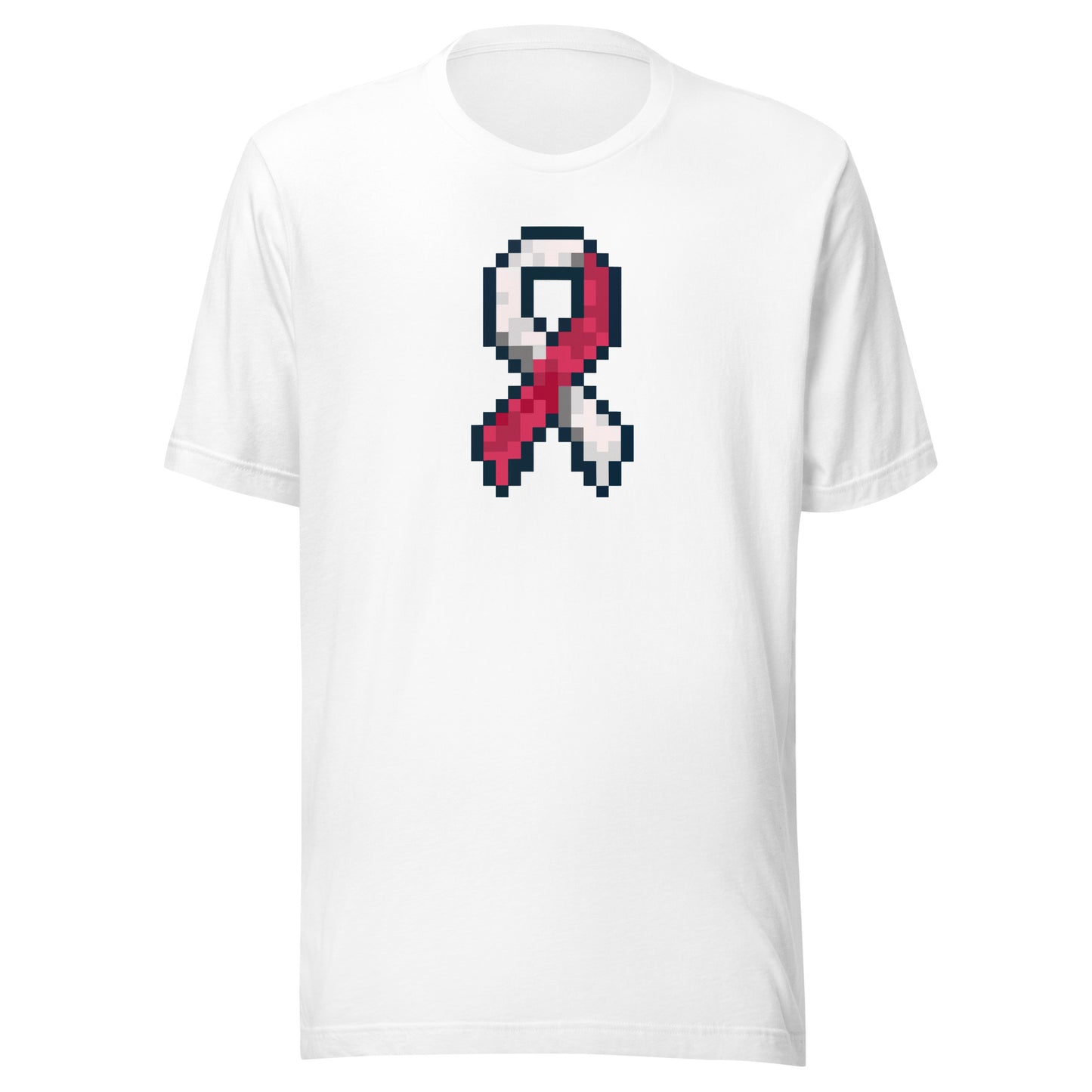 Burgundy and White Pixel Ribbon