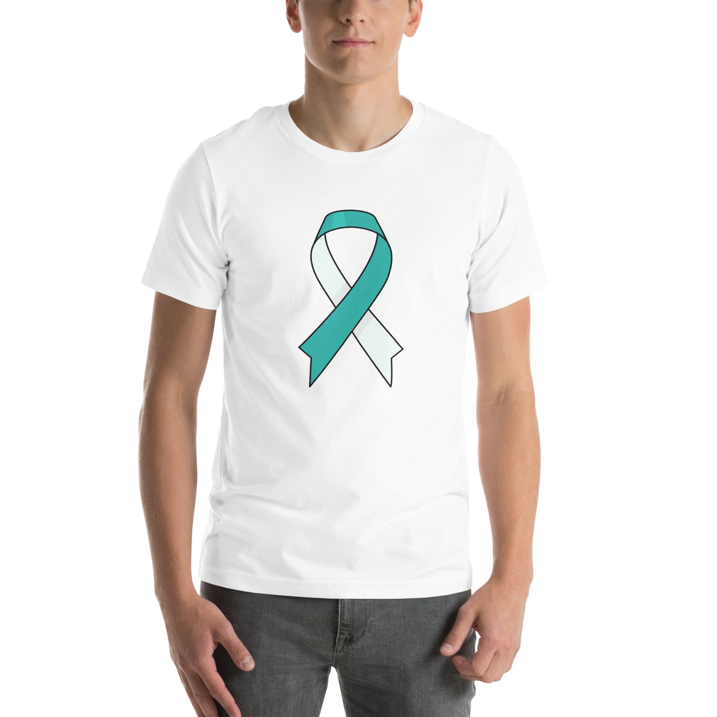 Big Teal and White RIbbon