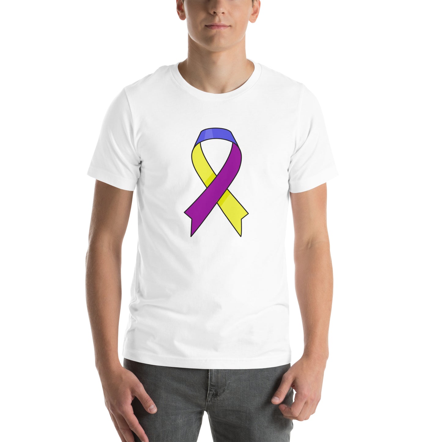 Big Blue Purple and Yellow Ribbon