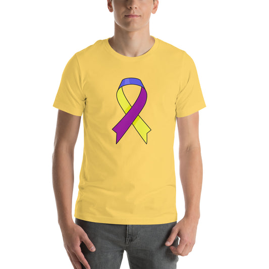 Big Blue Purple and Yellow Ribbon